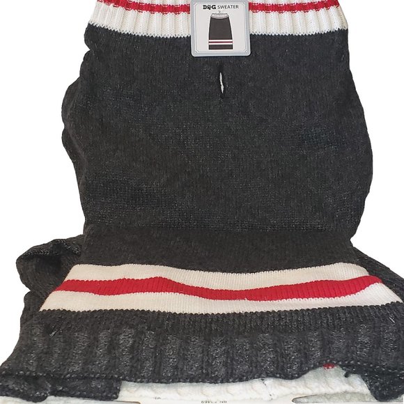 MED DOG Wht Red Pet Band Sweaters Lab Poodle ETC - Picture 1 of 1